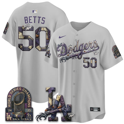 Los Angeles Dodgers Nightmare Edition Vapor Jersey - Printed
