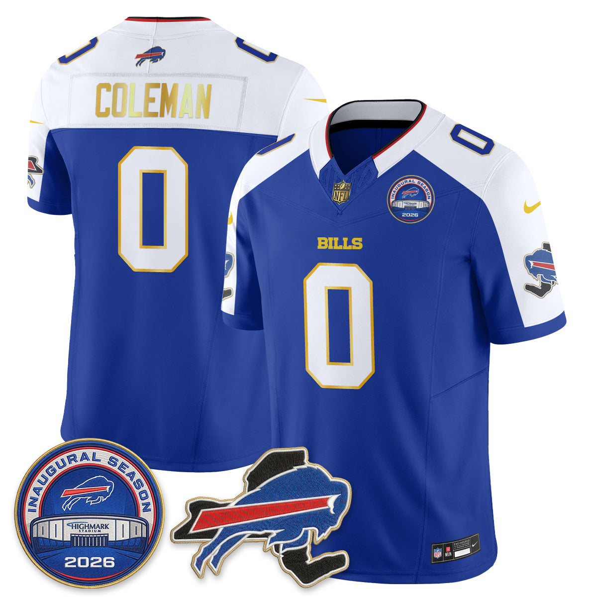 Buffalo Bills 2026 Gold Trim Edition Vapor Jersey - Stitched