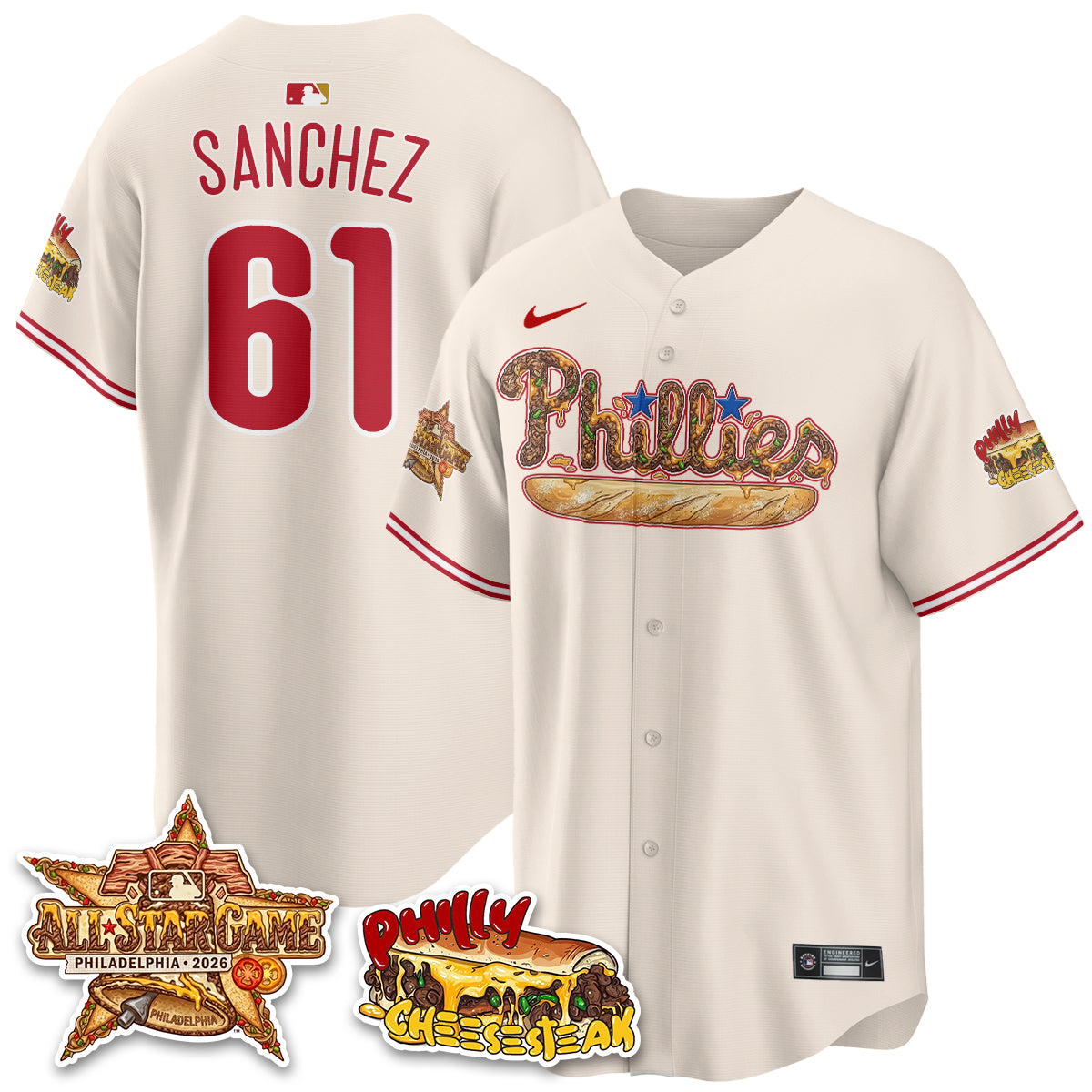 Philadelphia Phillies Cheesesteak Edition Vapor Limited Jersey - Stitched