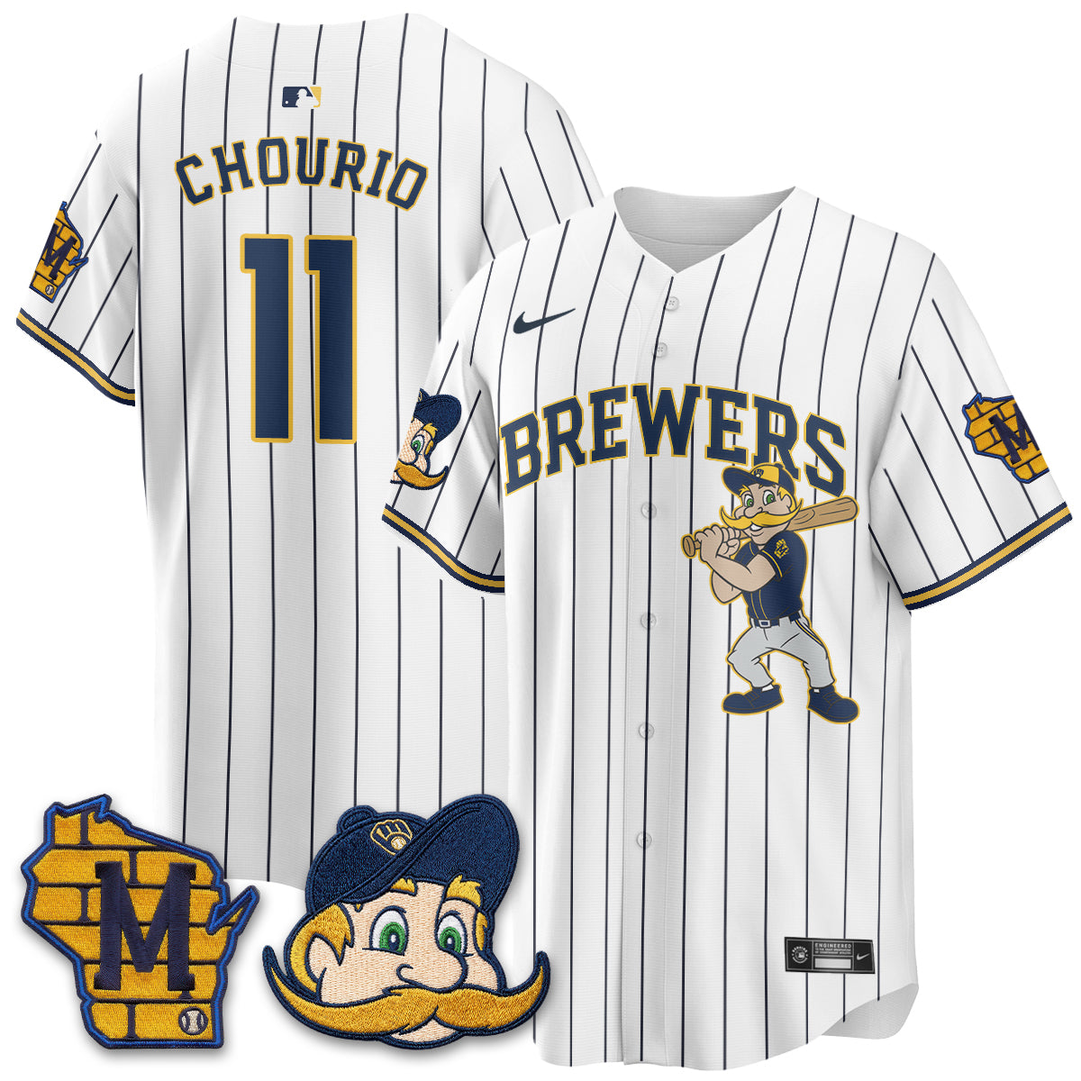 Milwaukee Brewers Bernie Edition Vapor Jersey - Stitched