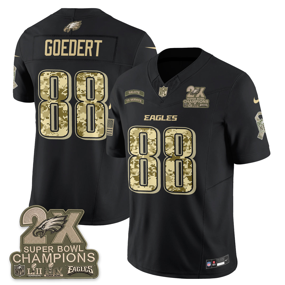 Philadelphia Eagles Salute to Service V2 Vapor Jersey - Stitched