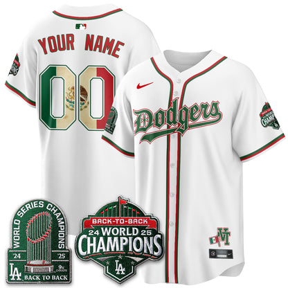 Los Angeles Dodgers x Mexico Style Vapor Custom Jersey - Stitched