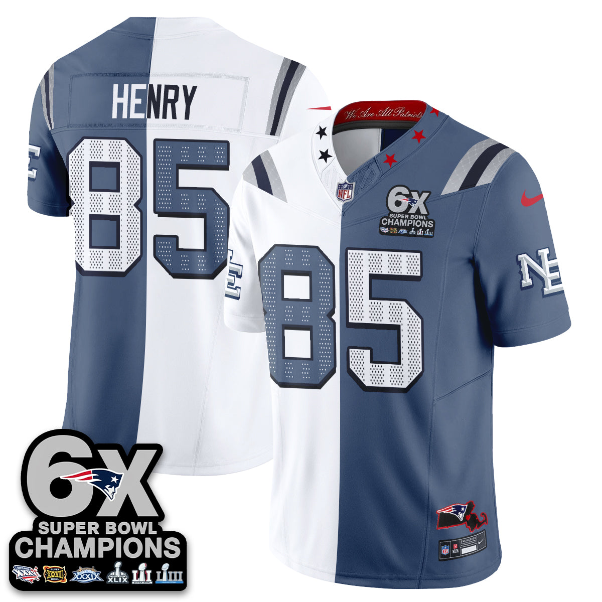 New England Patriots Rivalries Split Edition Vapor Jersey - Stitched