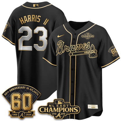 Atlanta Braves 2026 NL East Champs Gold Edition Vapor Jersey - Stitched