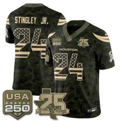 Houston Texans 2026 Salute to Service Edition Vapor Jersey - Stitched