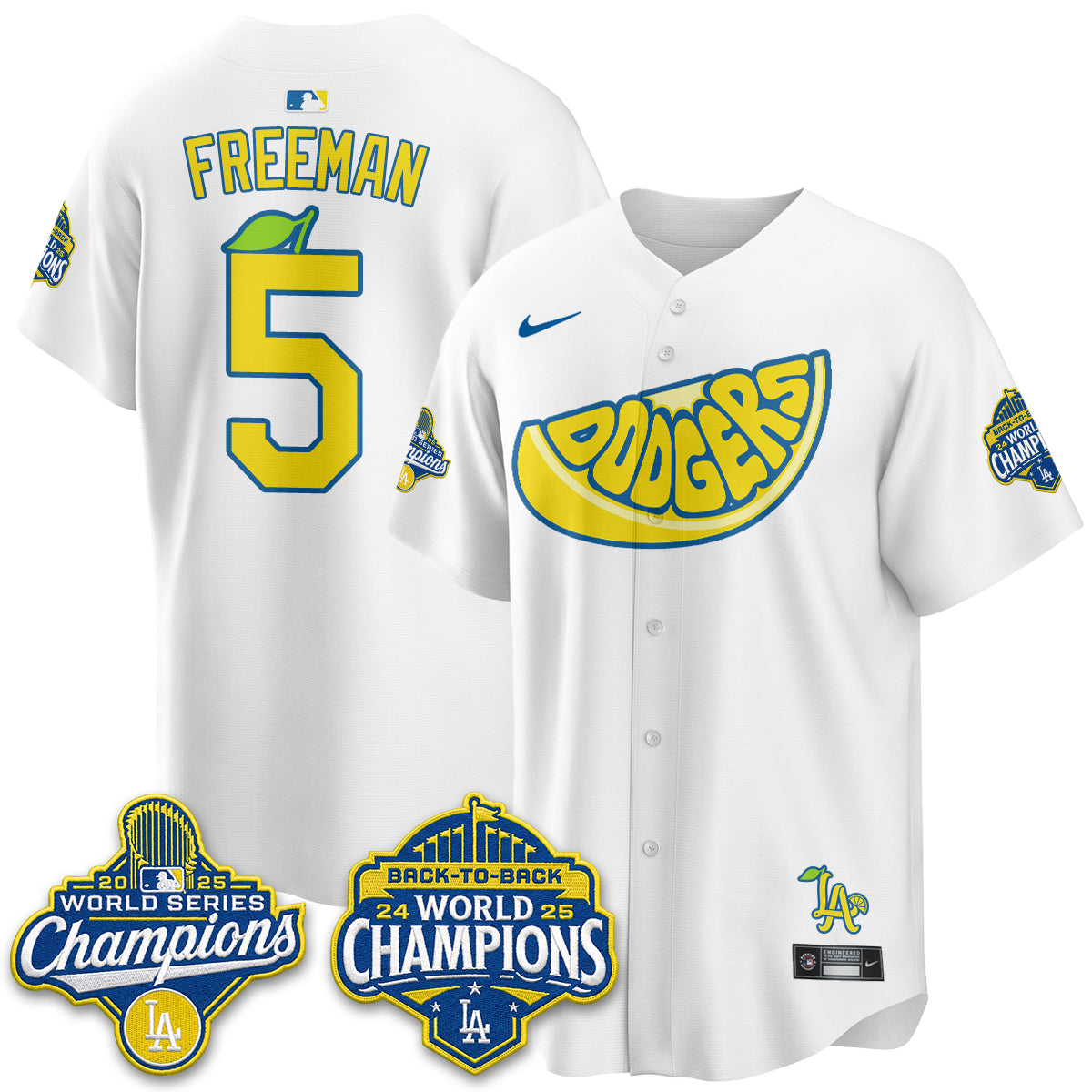 Los Angeles Dodgers Lemonade Collection Vapor Jersey - Stitched