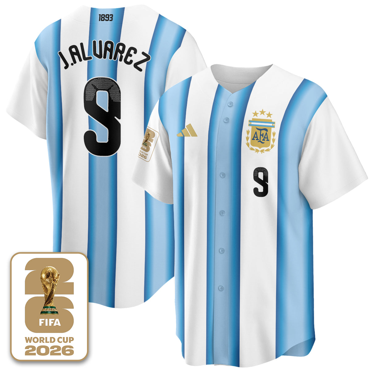 Argentina Soccer National Team x Baseball Vapor Limited Jersey - Stitched