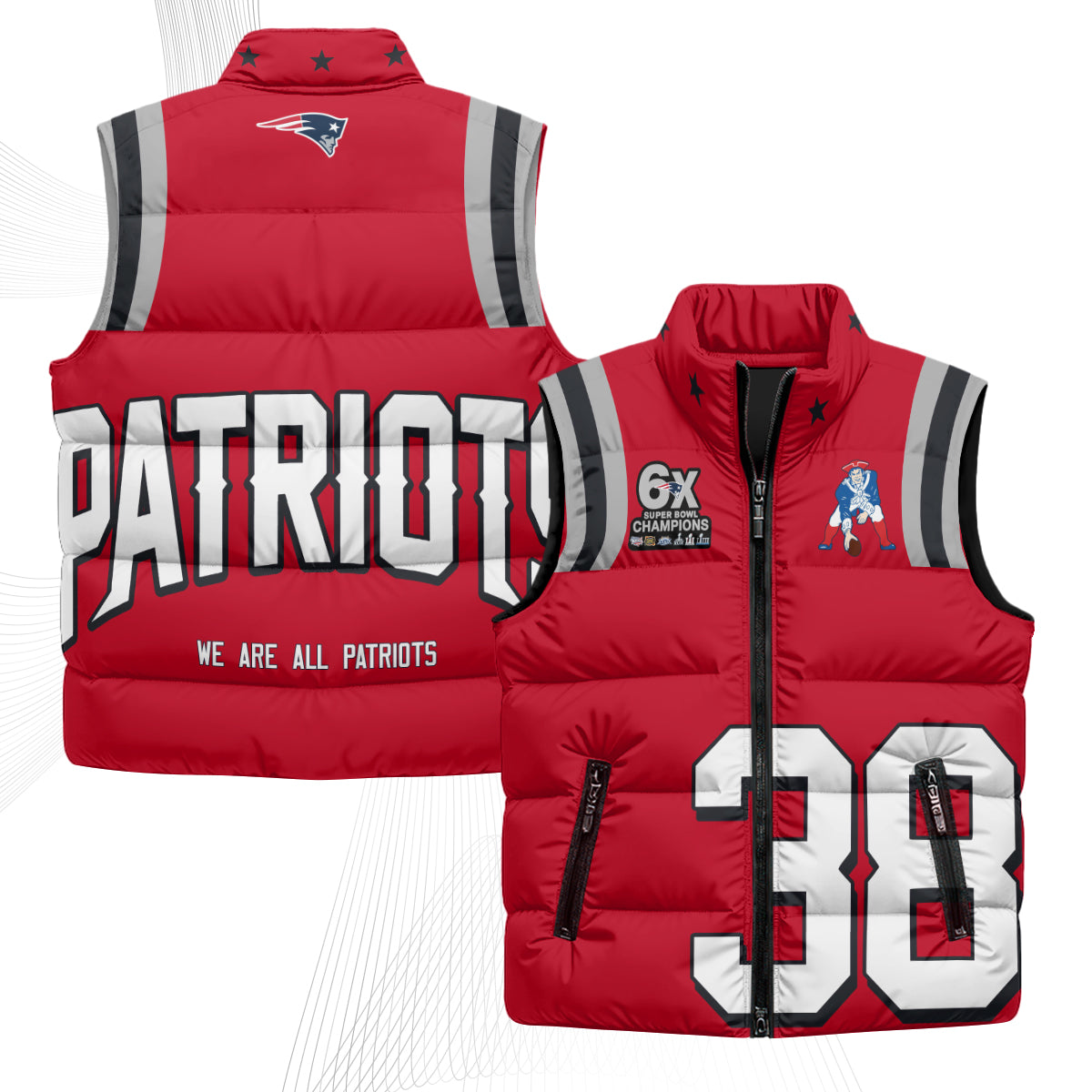 NE Rivalries Puffer Vest - Printed