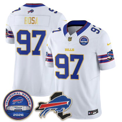 Buffalo Bills 2026 Gold Trim Edition Vapor Jersey - Stitched