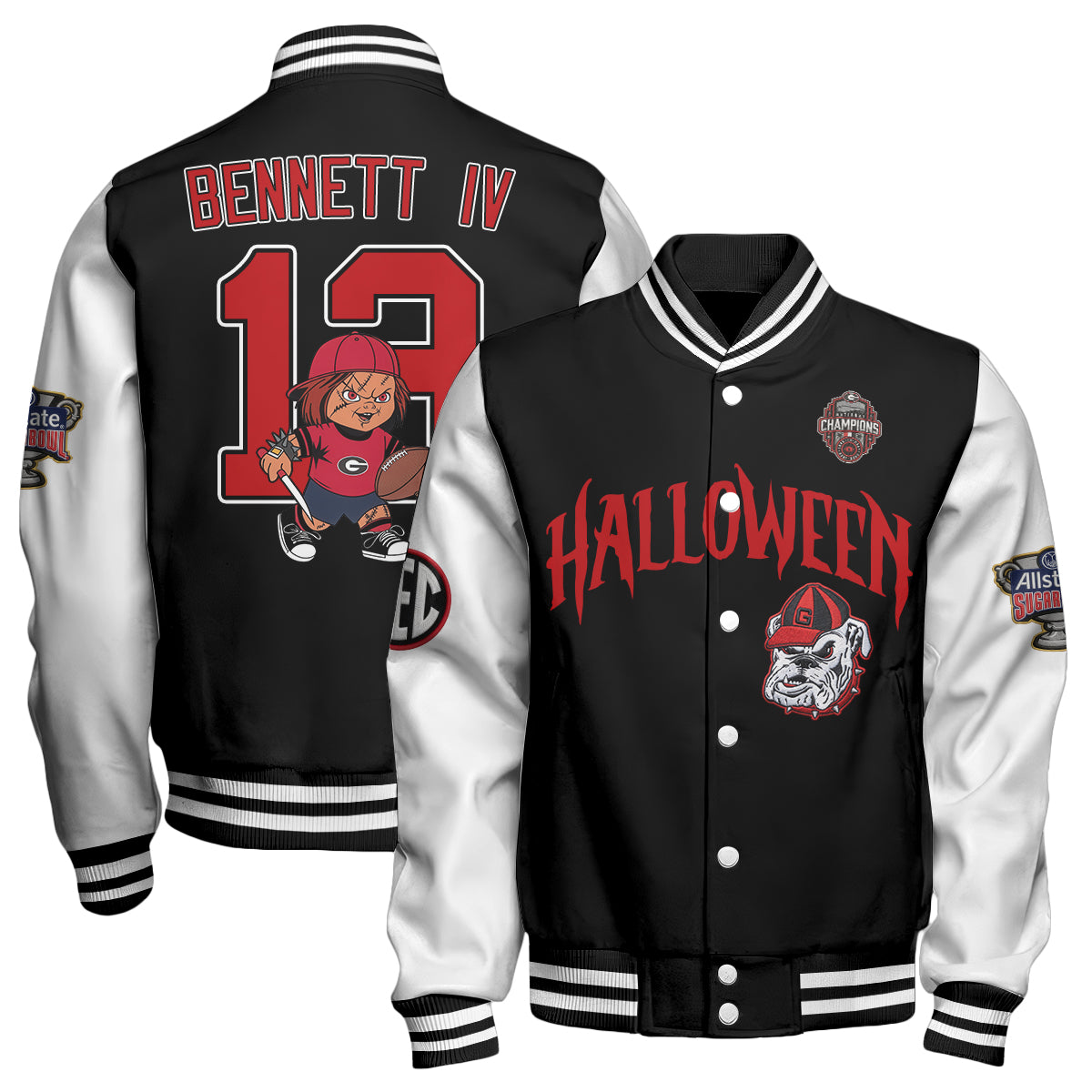 GB x Killer Doll Horror Movie Halloween 2026 Edition Baseball Jacket - Printed