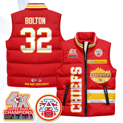 KC Arrowhead Puffer Vest - Printed