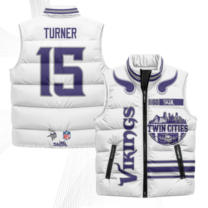Minnesota Vikings Twin City Puffer Vest - Printed