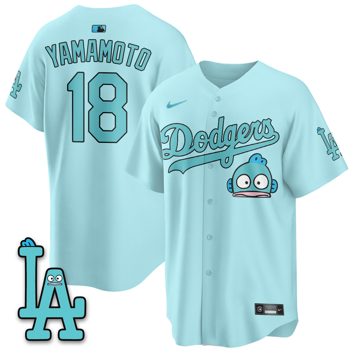 Los Angeles Dodgers x Hangyodon Edition Vapor Jersey- Stitched