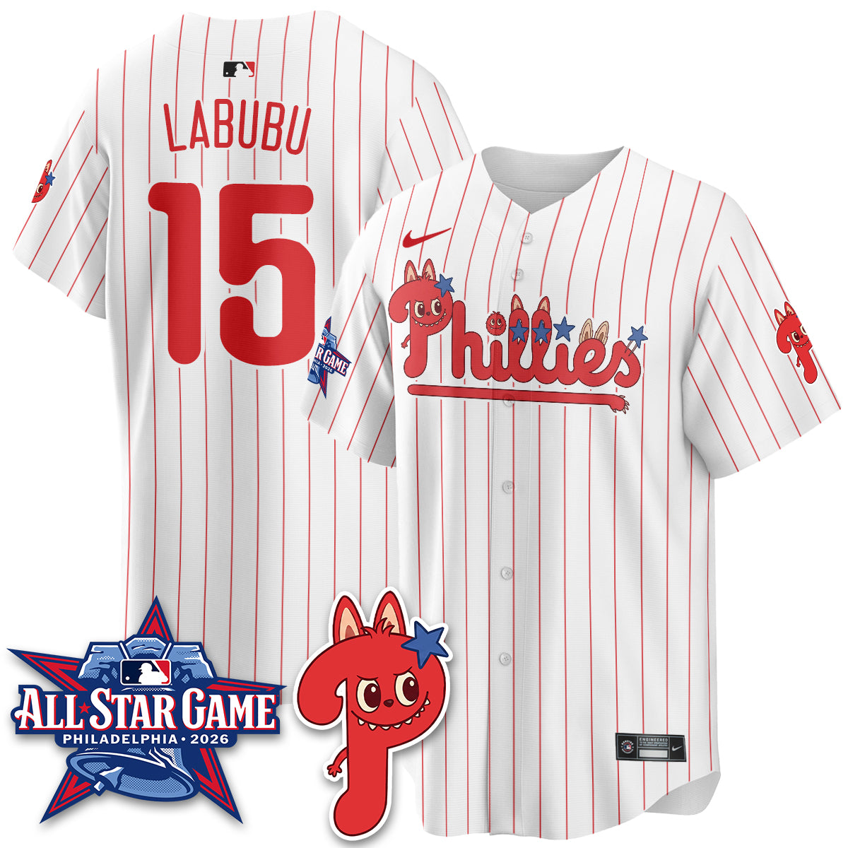 Philadelphia Phillies Fanged Rabbit Doll  Vapor Limited Jersey - Stitched