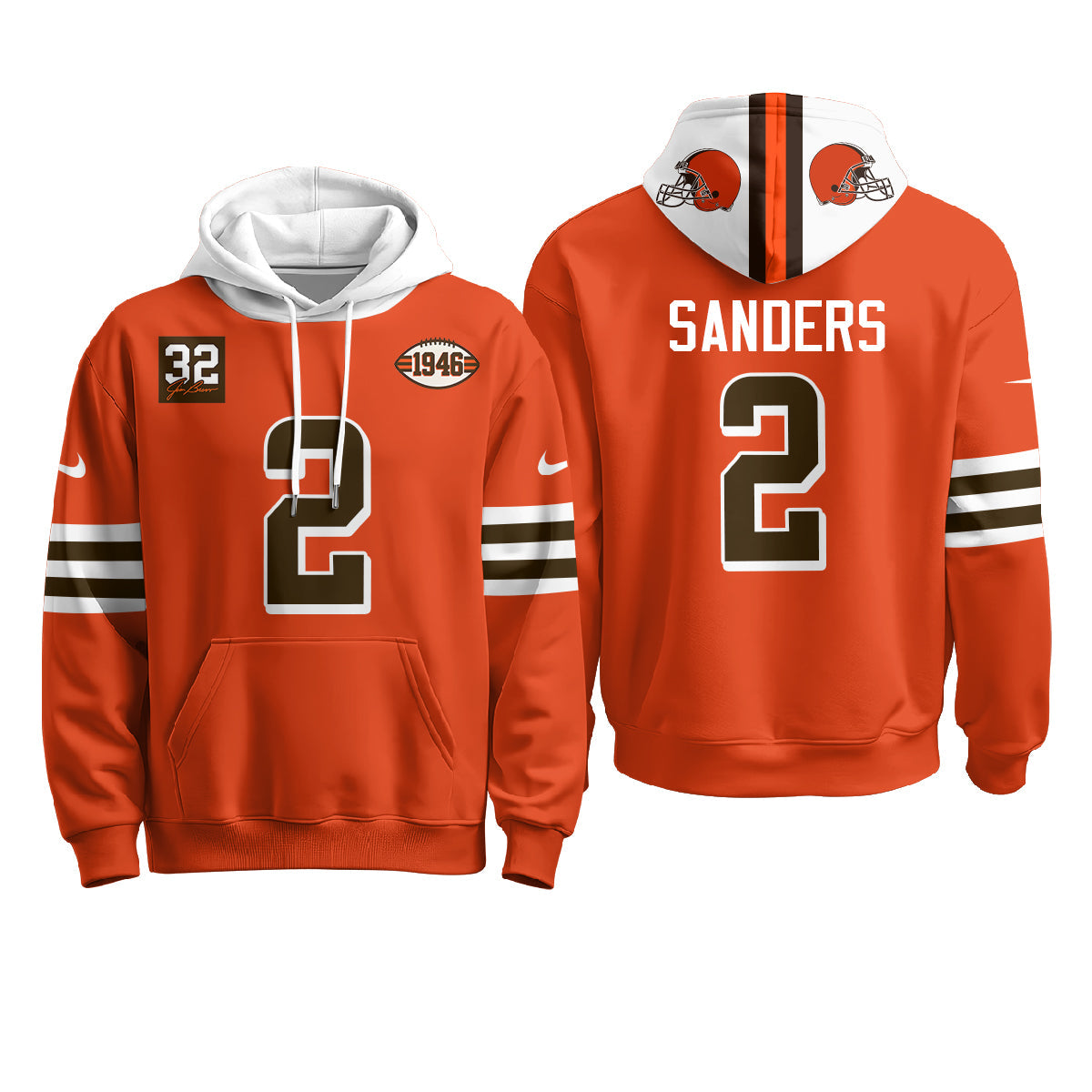 CLE 1946 Anniversary Patch Fleece Hoodie - Printed
