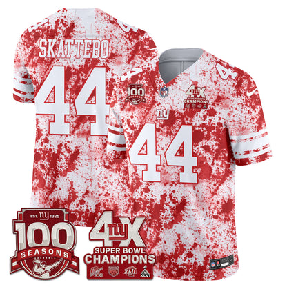 New York Giants 4X Champs Blood Splash Edition Vapor Jersey - Stitched