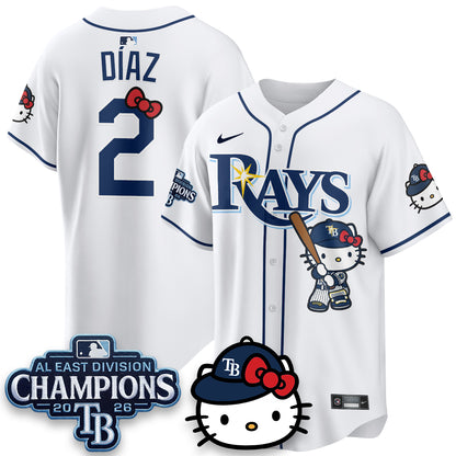 Tampa Bay Rays x Meow KT 2026 AL East Champs Vapor Jersey - Stitched
