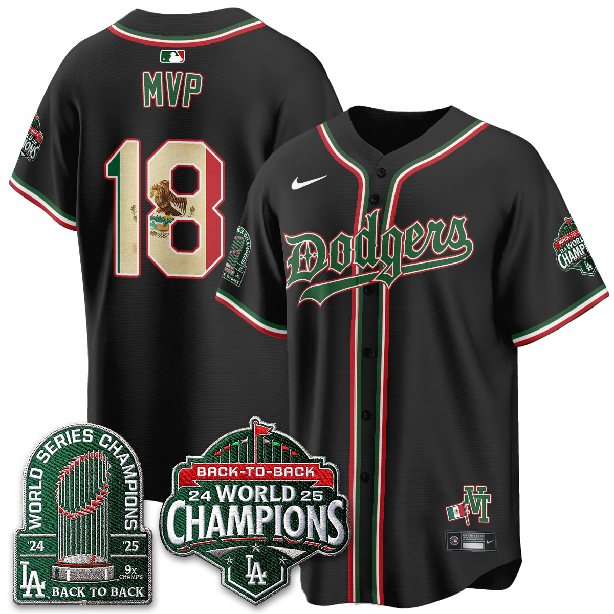 Los Angeles Dodgers x Mexico Style Vapor Jersey - Stitched