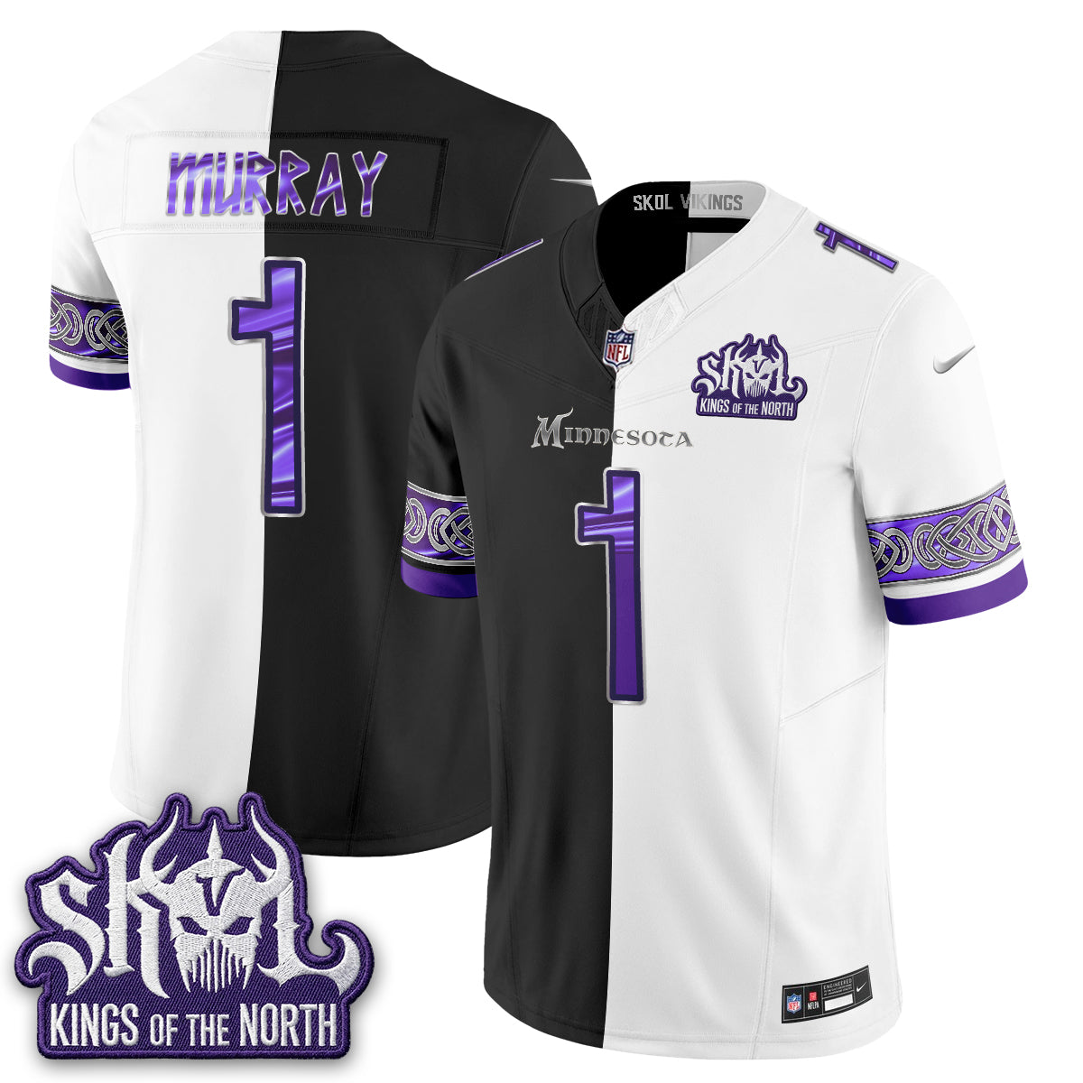 Minnesota Vikings Warrior Split Edition Vapor Jersey - Stitched
