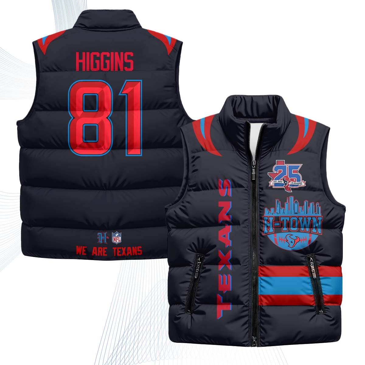 HOU "H-Town" Puffer Vest - Printed