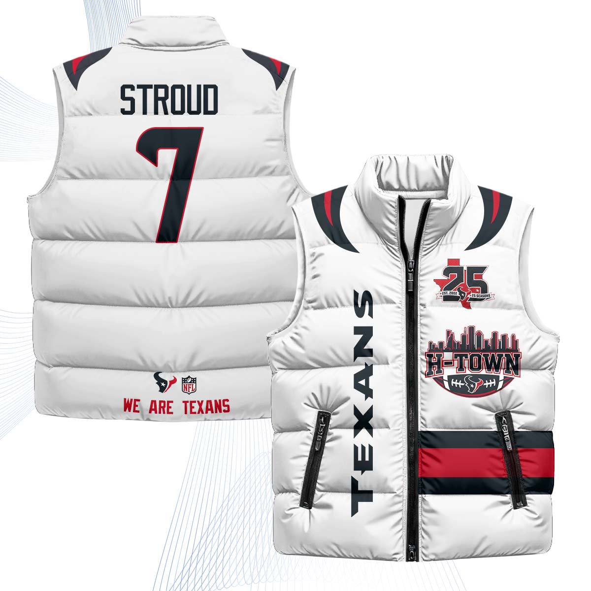 HOU "H-Town" Puffer Vest - Printed