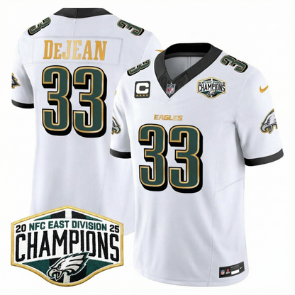 Eagles 2025 NFC East Division Champions Gold Trim Vapor Limited Jersey - All Stitched