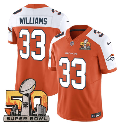 DEN Super Bowl 50 Patch Vapor Jersey - All Stitched