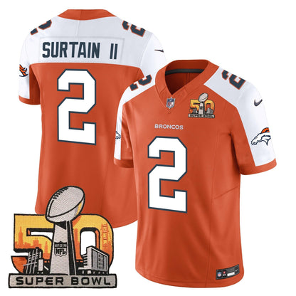 DEN Super Bowl 50 Patch Vapor Jersey - All Stitched