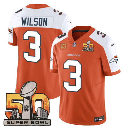 DEN Super Bowl 50 Patch Vapor Jersey - All Stitched