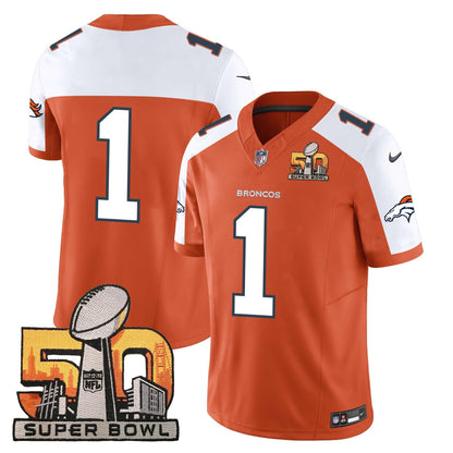 DEN Super Bowl 50 Patch Vapor Jersey - All Stitched