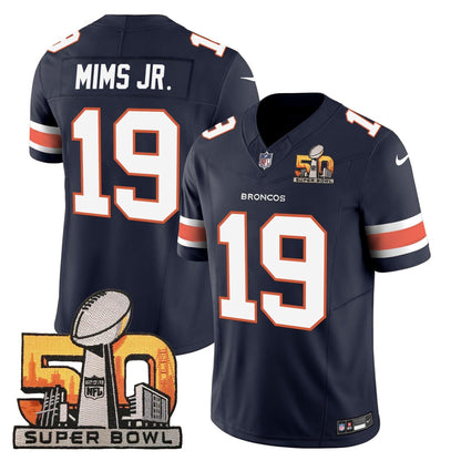 DEN Super Bowl 50 Patch Vapor Jersey - All Stitched