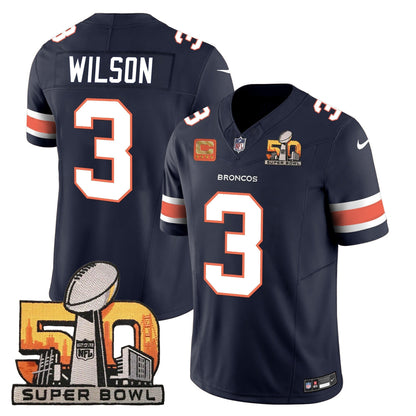 DEN Super Bowl 50 Patch Vapor Jersey - All Stitched