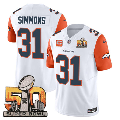 DEN Super Bowl 50 Patch Vapor Jersey - All Stitched