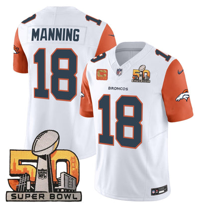 DEN Super Bowl 50 Patch Vapor Jersey - All Stitched