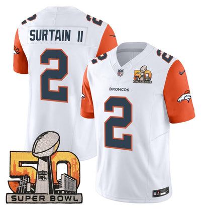 DEN Super Bowl 50 Patch Vapor Jersey - All Stitched