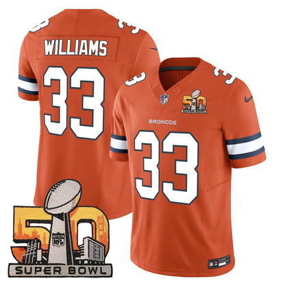 DEN Super Bowl 50 Patch Vapor Jersey - All Stitched