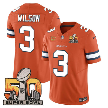 DEN Super Bowl 50 Patch Vapor Jersey - All Stitched