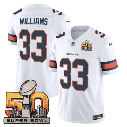 DEN Super Bowl 50 Patch Vapor Jersey - All Stitched