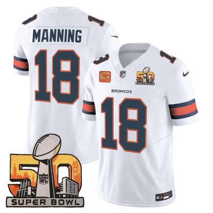 DEN Super Bowl 50 Patch Vapor Jersey - All Stitched