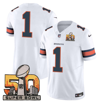 DEN Super Bowl 50 Patch Vapor Jersey - All Stitched