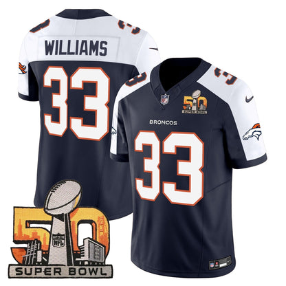 DEN Super Bowl 50 Patch Vapor Jersey - All Stitched