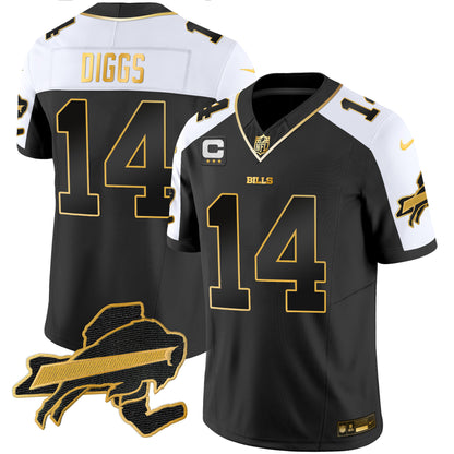 Men's Bills New York Patch Gold Vapor Limited Jersey - All Stitched