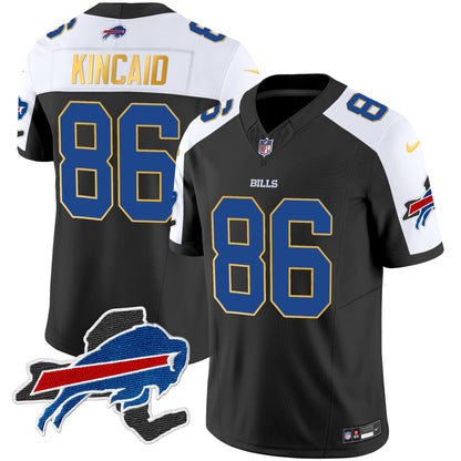 Men's Bills New York Patch Gold Trim Vapor Jersey - All Stitched
