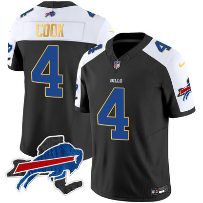 Men's Bills New York Patch Gold Trim Vapor Jersey - All Stitched