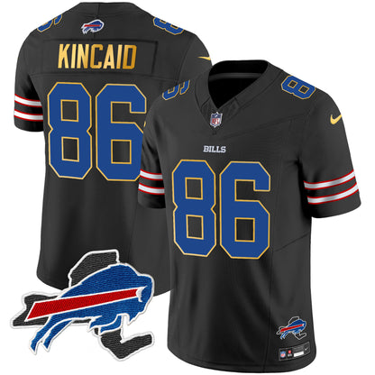 Men's Bills New York Patch Gold Trim Vapor Jersey - All Stitched