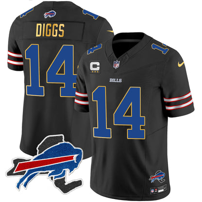 Men's Bills New York Patch Gold Trim Vapor Jersey - All Stitched