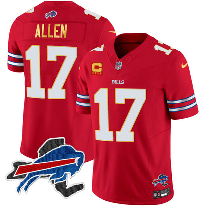 Men's Bills New York Patch Gold Trim Vapor Jersey - All Stitched