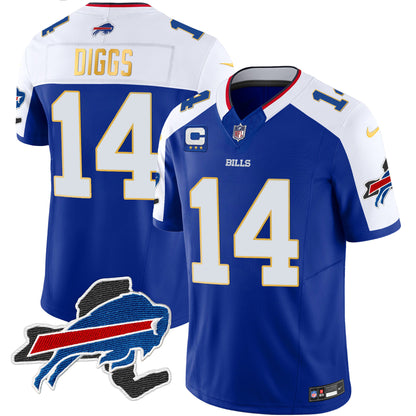 Men's Bills New York Patch Gold Trim Vapor Jersey - All Stitched