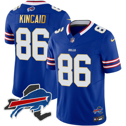 Men's Bills New York Patch Gold Trim Vapor Jersey - All Stitched