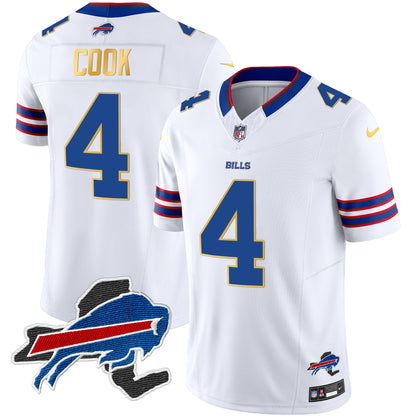 Men's Bills New York Patch Gold Trim Vapor Jersey - All Stitched